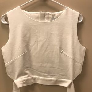 NWT Chicwish White Zip/Tie Crop Top